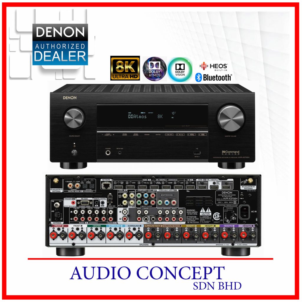 Denon AVC-X3700H 8K Ultra HD 9.2 Channel/11.2 Preamp Out AV Receiver ...
