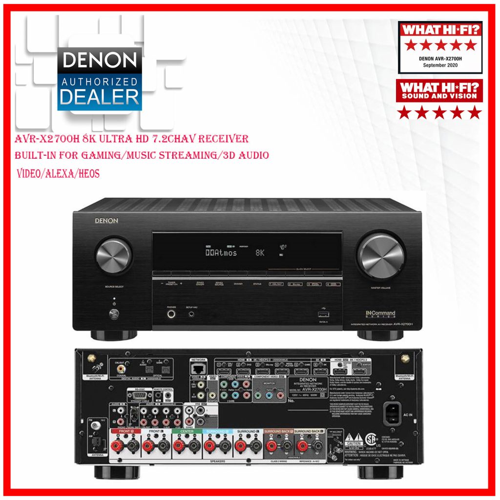 Denon AVR-X2700H 8K Ultra HD 7.2 Channel AV Receiver + Free Gift ...