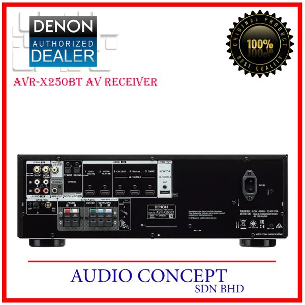 Denon AVR-X250BT AV Receiver (Black) + Free Gift - Image 5