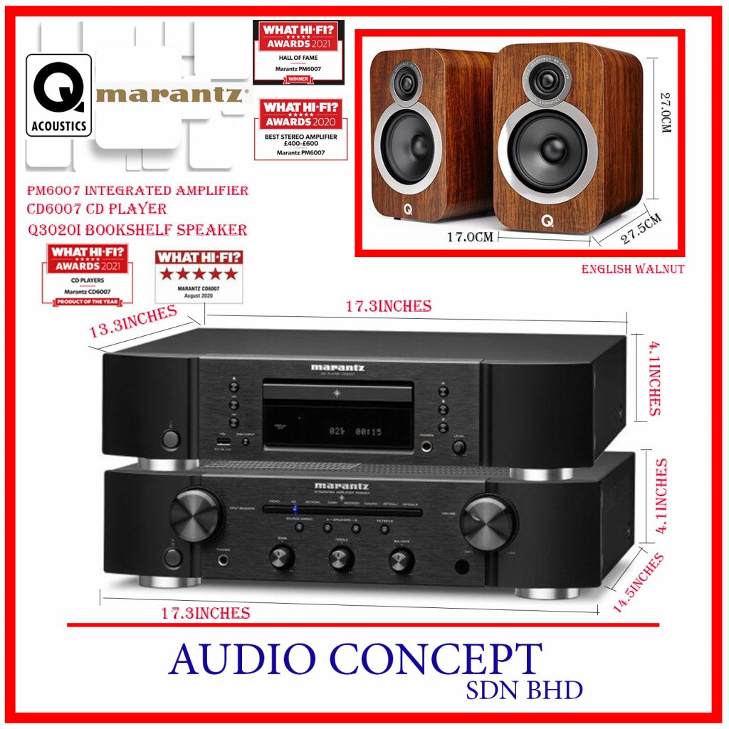 Marantz CD6007 CD Player + Pm 6007 Integrated Amplifier + Q Acoustics ...