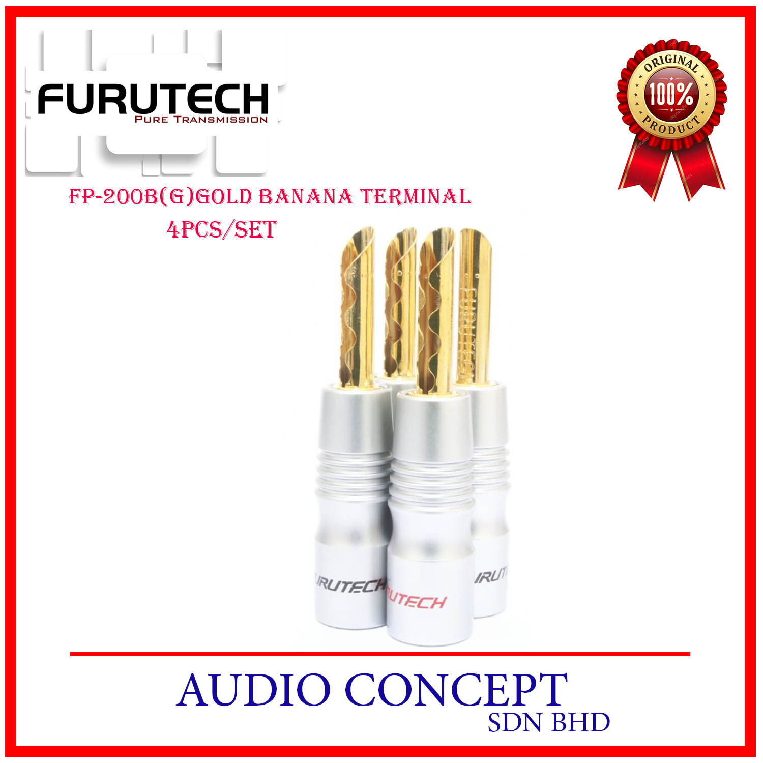 Furutech FP-200B(Rhodium/Gold)Banana Terminal (4pcs/set) - Image 4