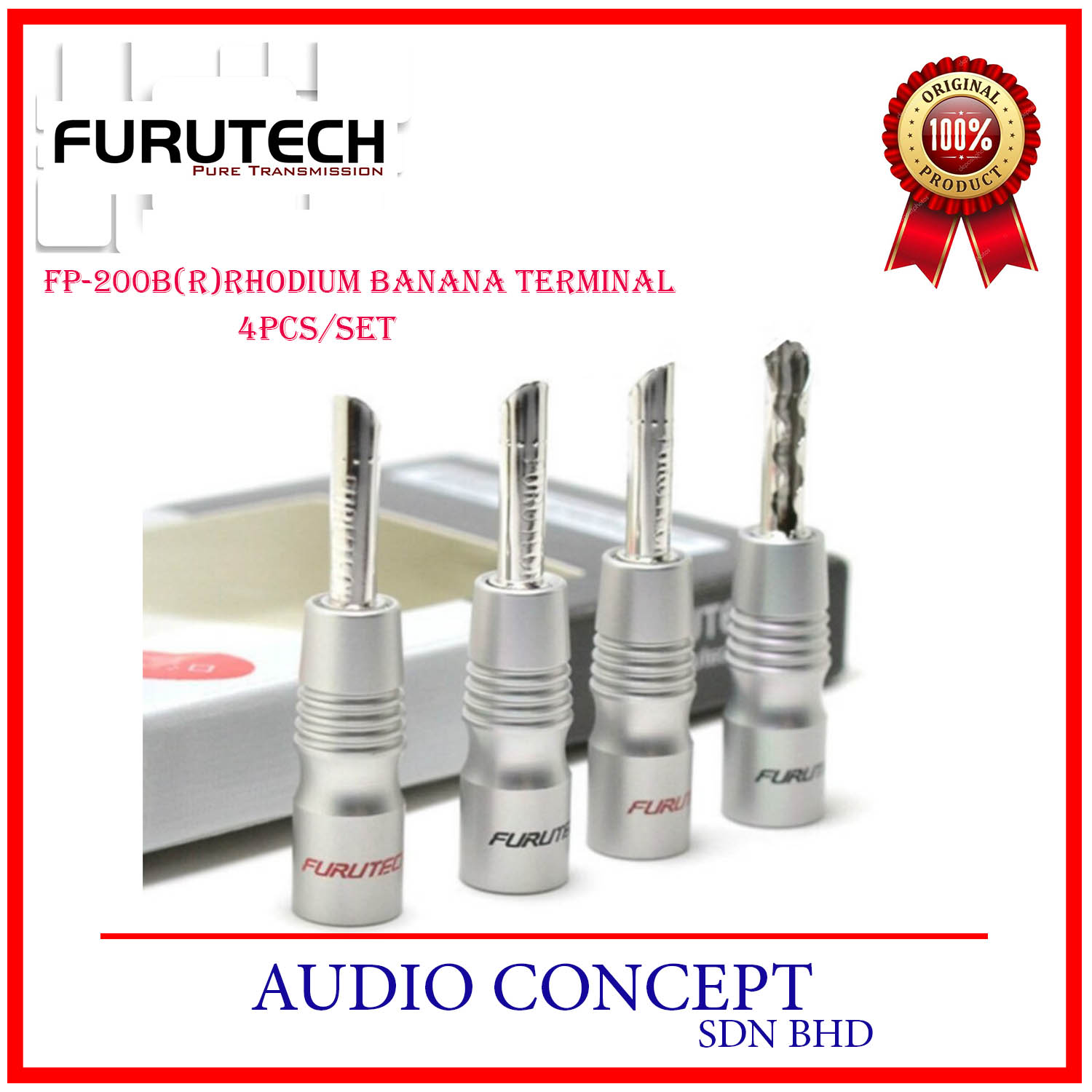 Furutech FP-200B(Rhodium/Gold)Banana Terminal (4pcs/set) - Image 7