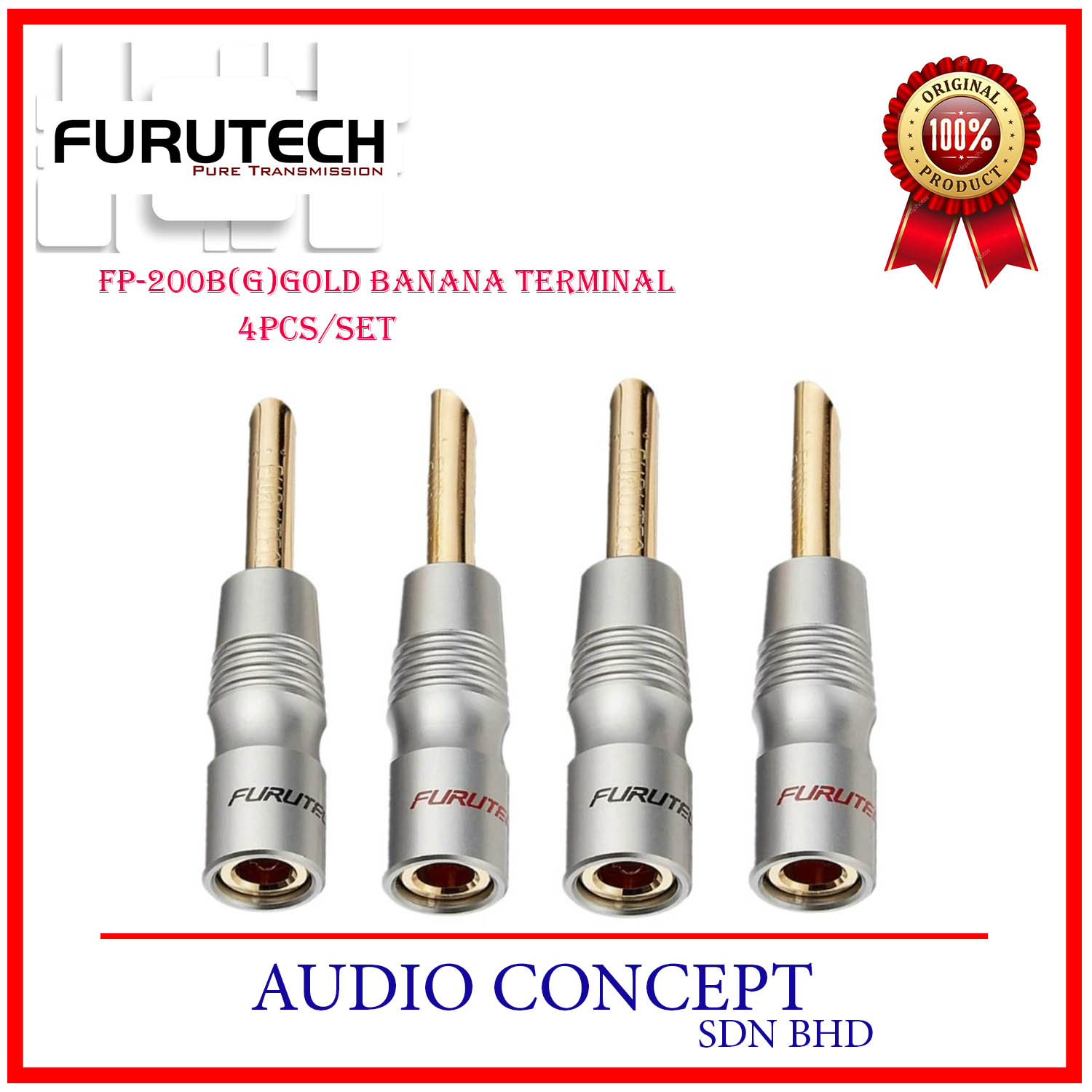 Furutech FP-200B(Rhodium/Gold)Banana Terminal (4pcs/set) - Image 5
