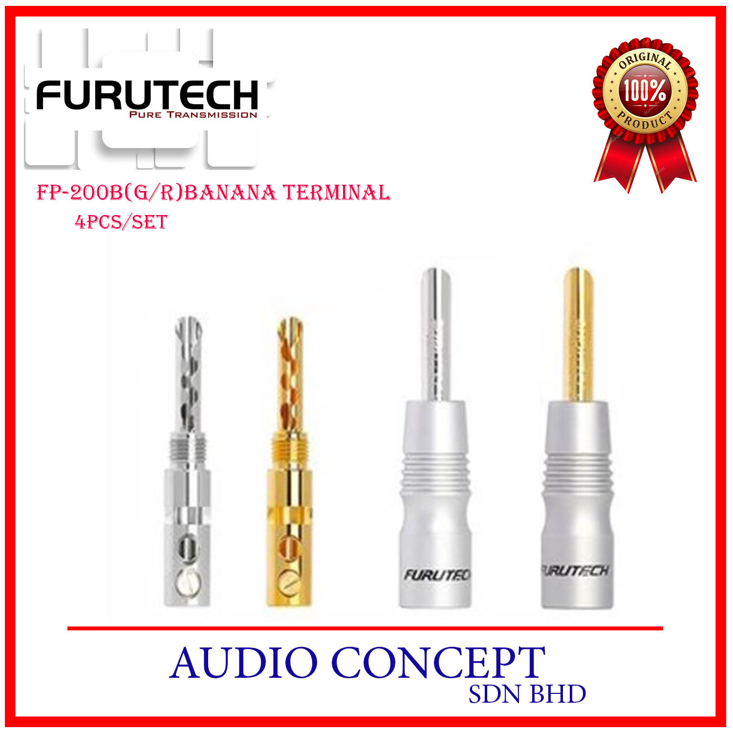 Furutech FP-200B(Rhodium/Gold)Banana Terminal (4pcs/set) - Image 8