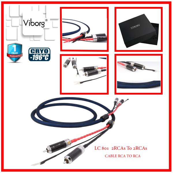 Viborg LC801 5N OFC Silver Plated Tonearm (Phono)Stereo RCA TO Stereo RCA Tonearm Cable (1.2Meter) (Cryo -196°C Process) - Image 4