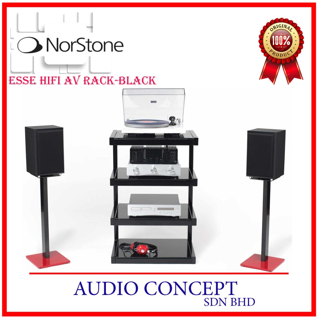 Norstone ESSE NR Supporto TV Tipo Rack Per Audio/Video – Mobile TV 3 Ripiani, Colore Nero-Frosted, Con Cinghia Autoafferrante, Facile Da Montare - 5