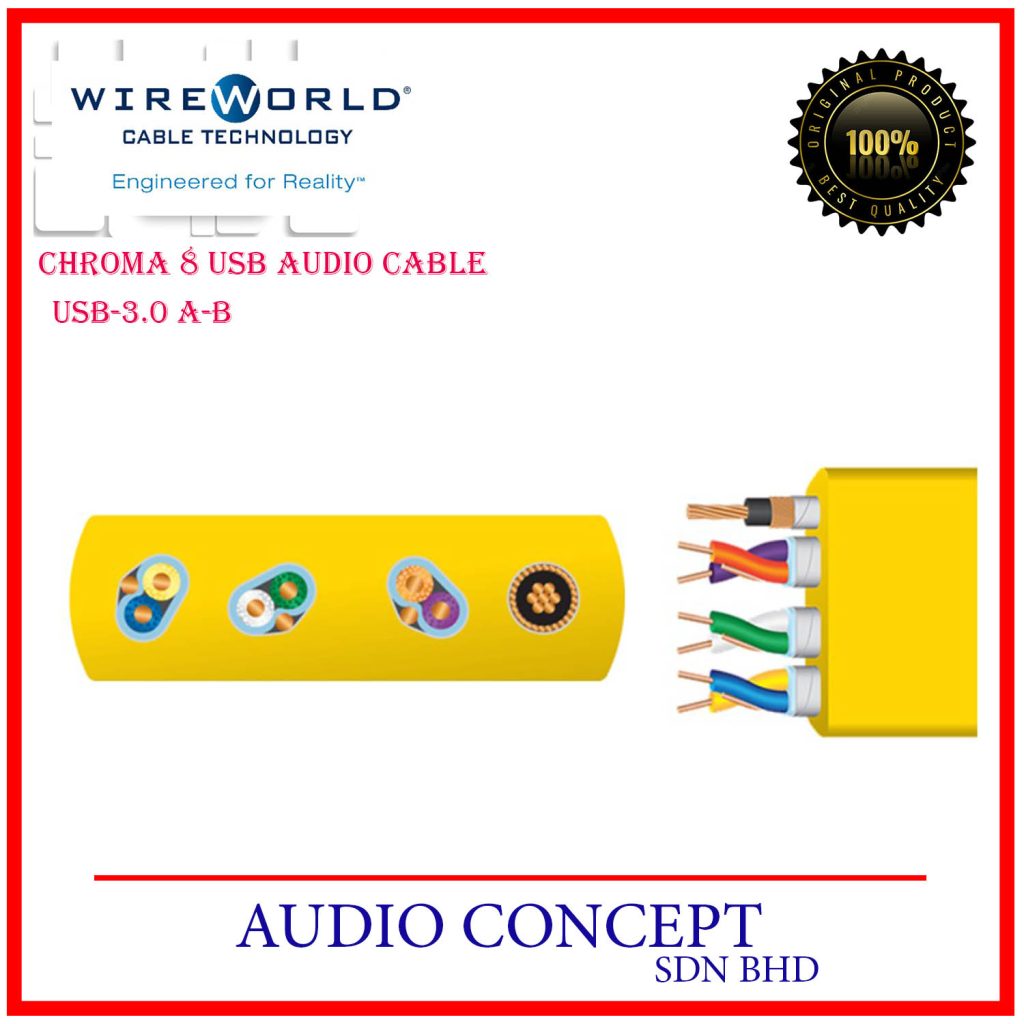 Wireworld Chroma 8 USB -3.0 (A - B )Cable -1 Meter - Audio Concept