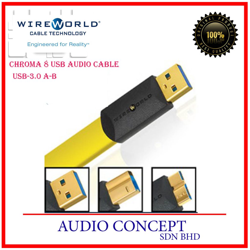 Wireworld Chroma 8 USB -3.0 (A - B )Cable -1 Meter - Audio Concept
