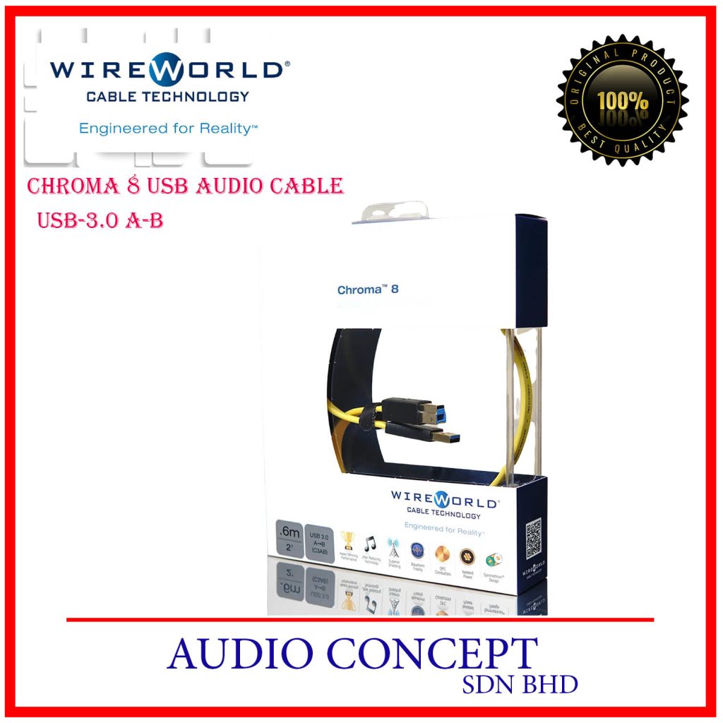 Wireworld Chroma 8 USB -3.0 (A - B )Cable -1 Meter - Audio Concept