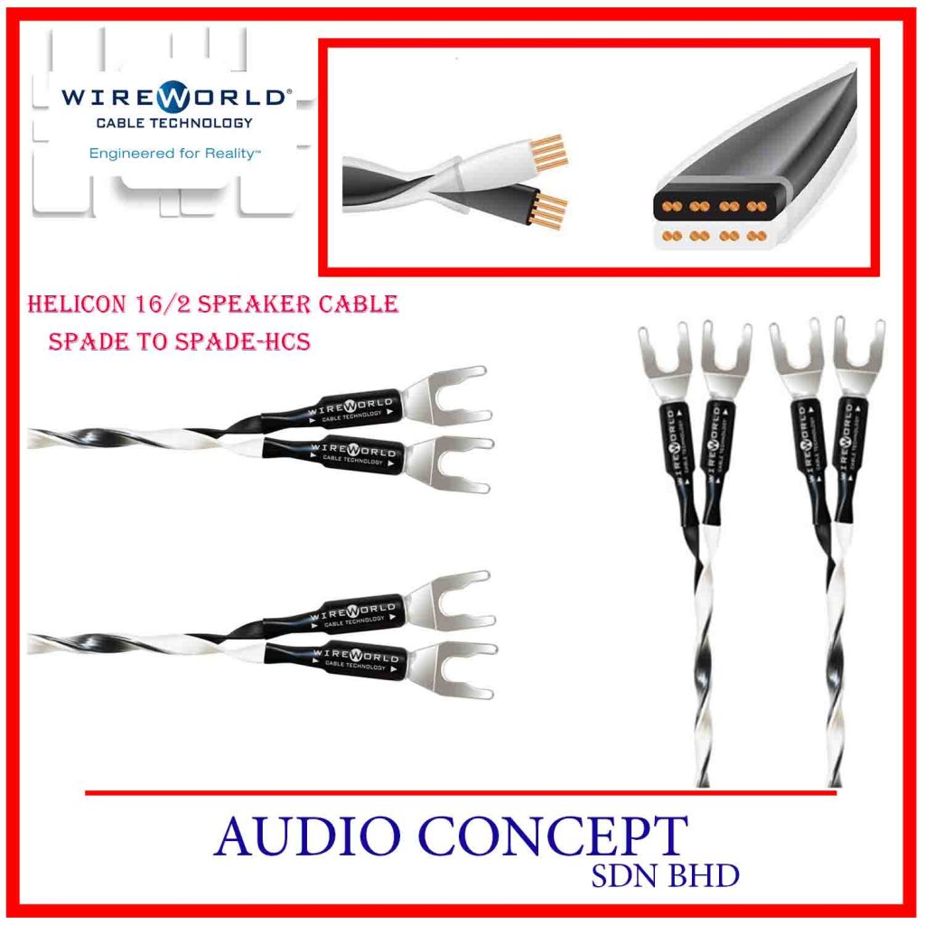 WireWorld Helicon 16 OCC Copper (HCS) Spade/Banana Balanced Speaker ...