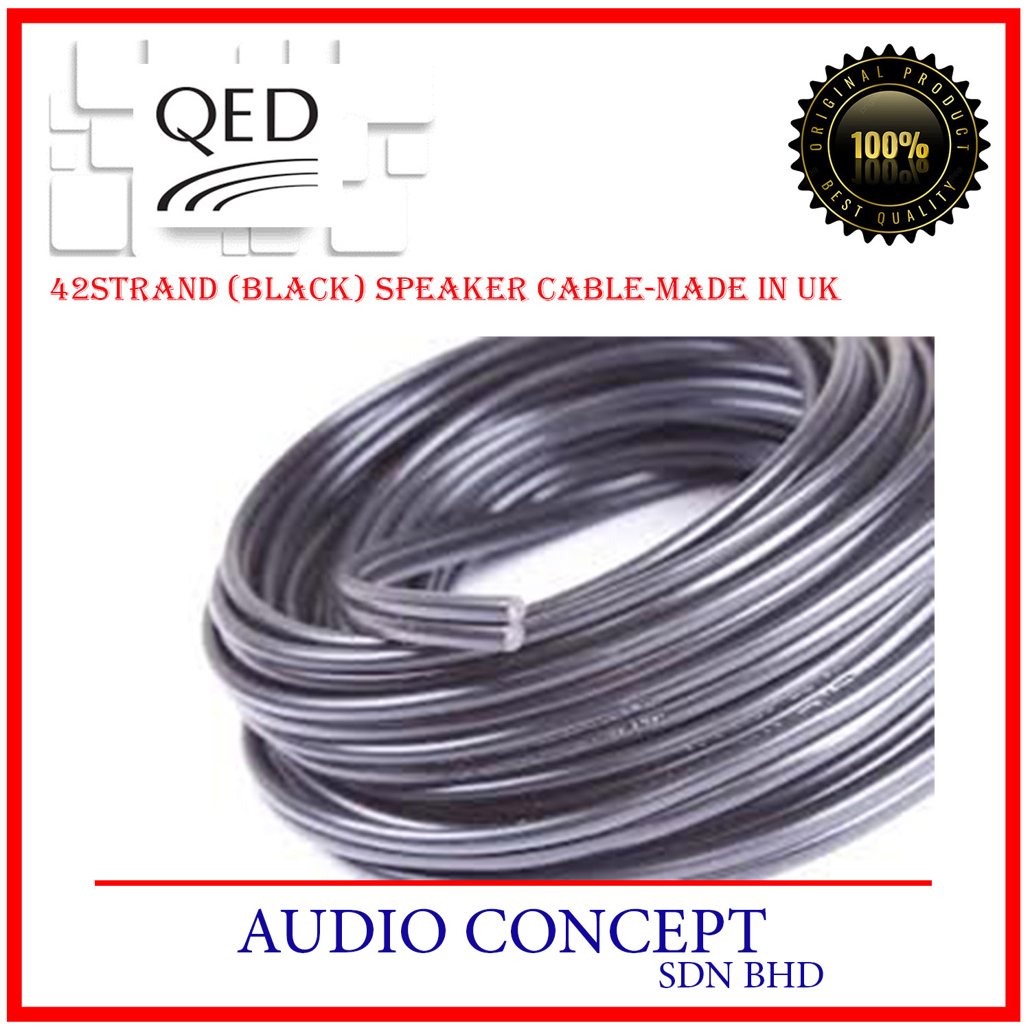 QED 42 Strand (Black) Speaker Cable(Made In UK) (1-20m) - Image 4