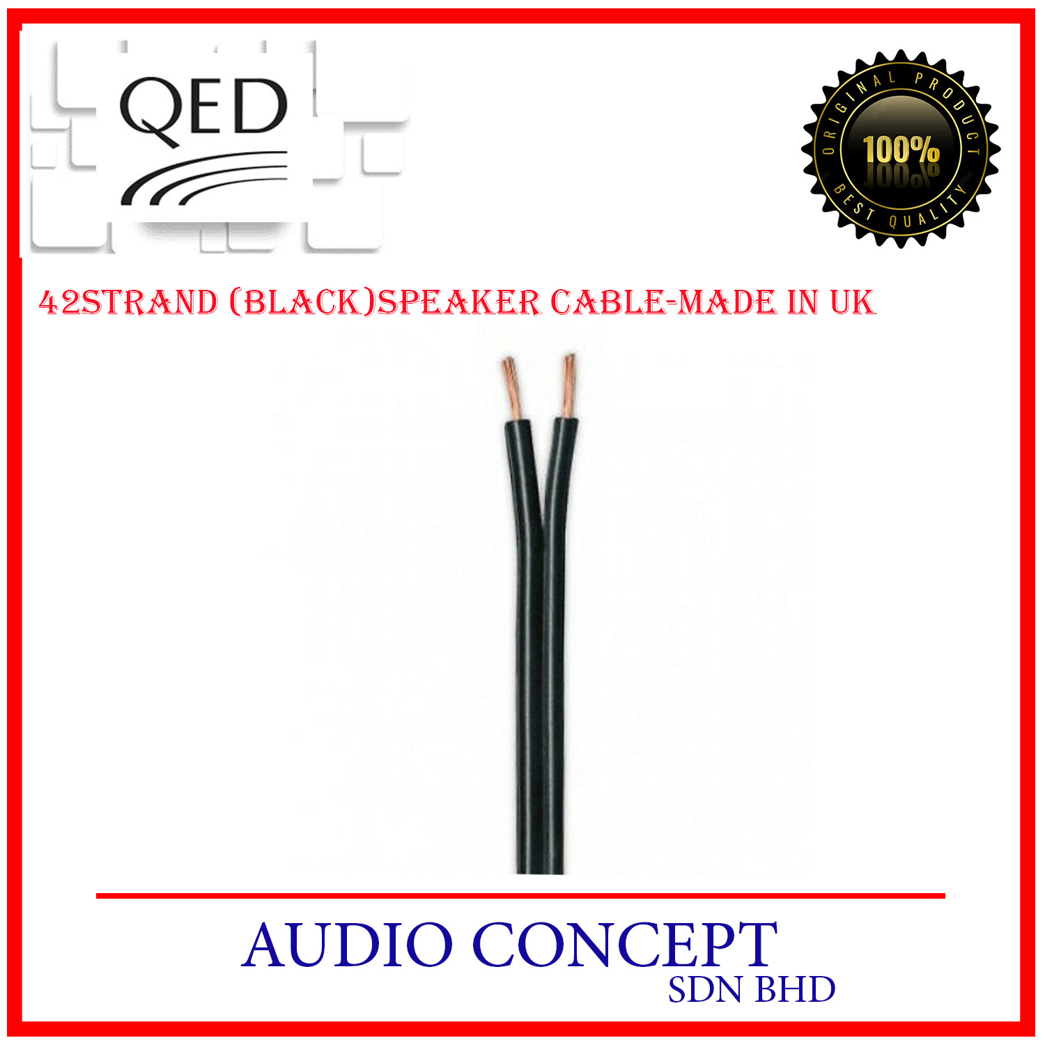 QED 42 Strand (Black) Speaker Cable(Made In UK) (1-20m) - Image 2