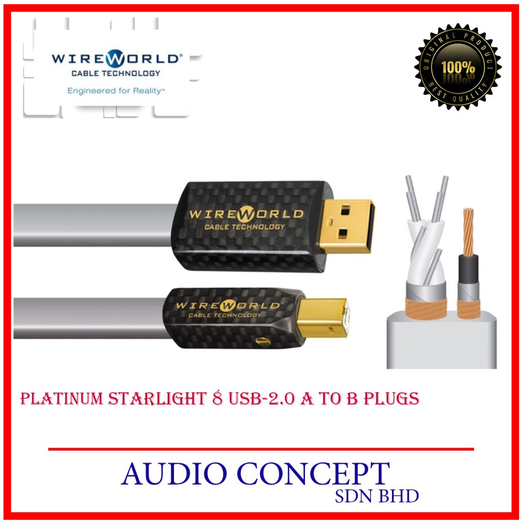 WireWorld Platinum Starlight 8 USB 2.0 (A To B Plugs) - Audio Concept