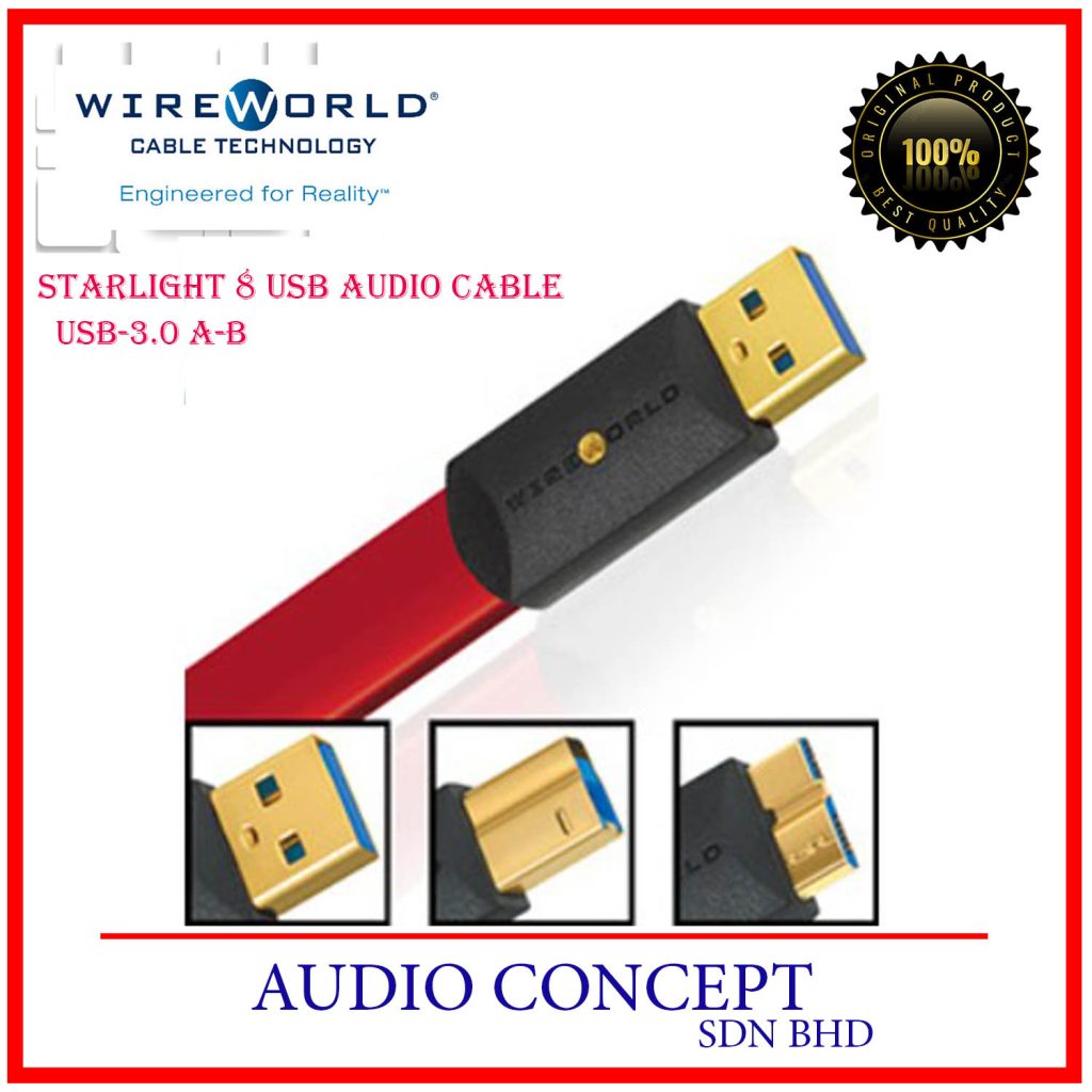 WireWorld Starlight 8 Usb -3.0 (A-B )Usb Cable - Audio Concept