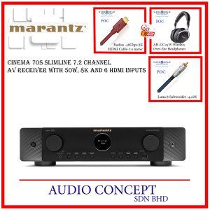 Marantz Cinema 70s Slimline  7.2CH/50W/8K-6HDMI Input AV Receiver + Free Gift