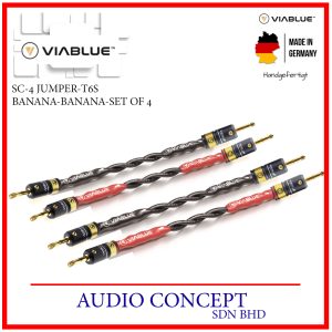 ViaBlue SC-4 Silver Jumper With T6s Banana-15.0cm /Set Of 4 (Made In Germany)