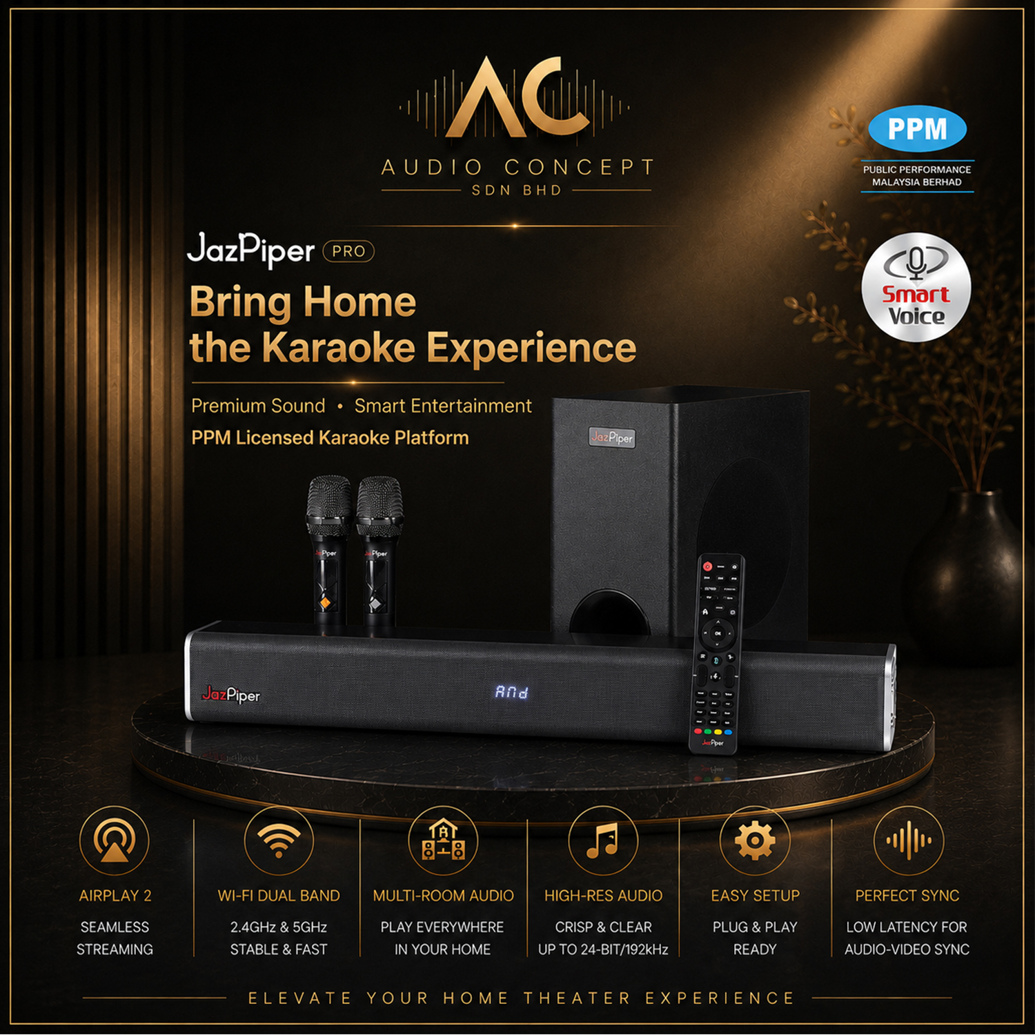 Jazpiper Pro High Performance Karaoke SoundBar