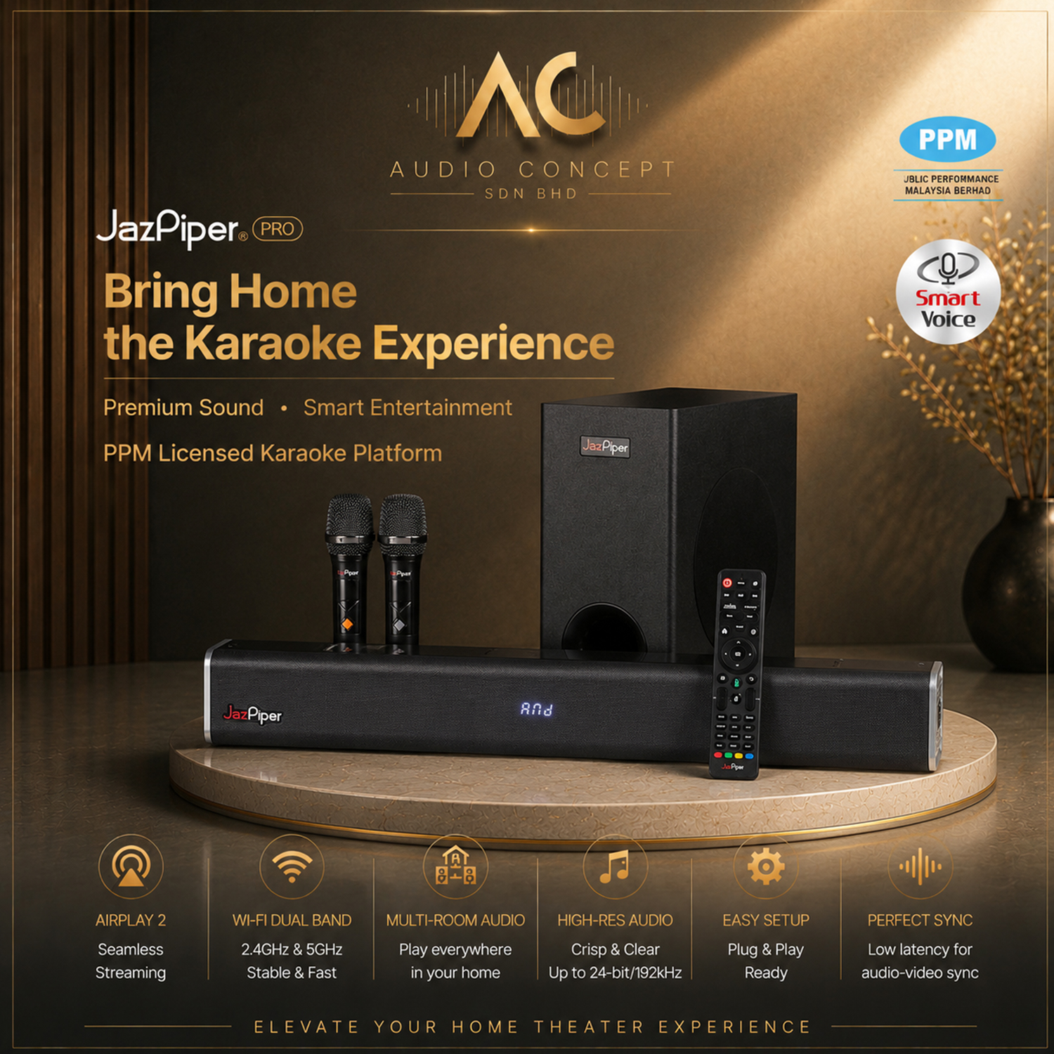 Jazpiper Pro High Performance Karaoke SoundBar - Image 2
