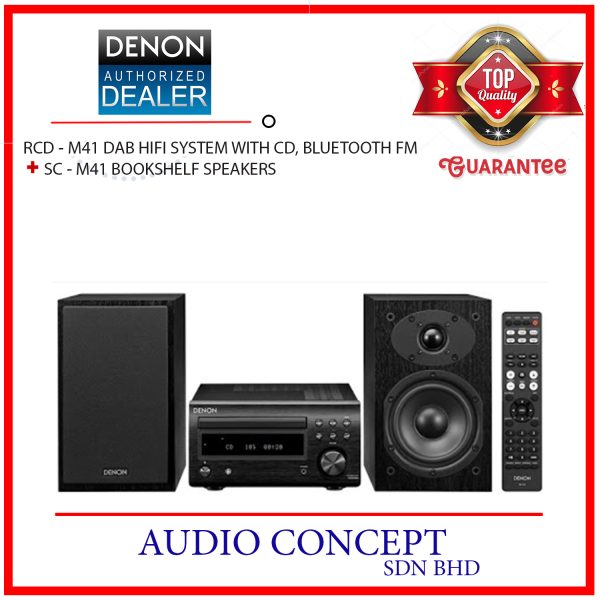 Denon RCD-M41Hifi Mini System With CD / Bluetooth And FM/AM Radio + SC M-41 Bookshelf Speaker - Image 2