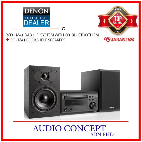 Denon RCD-M41Hifi Mini System With CD / Bluetooth And FM/AM Radio + SC M-41 Bookshelf Speaker - Image 4