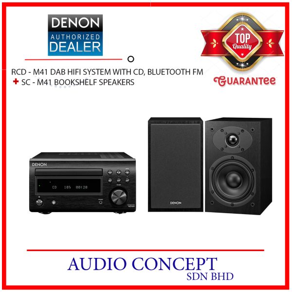Denon RCD-M41Hifi Mini System With CD / Bluetooth And FM/AM Radio + SC M-41 Bookshelf Speaker - Image 3