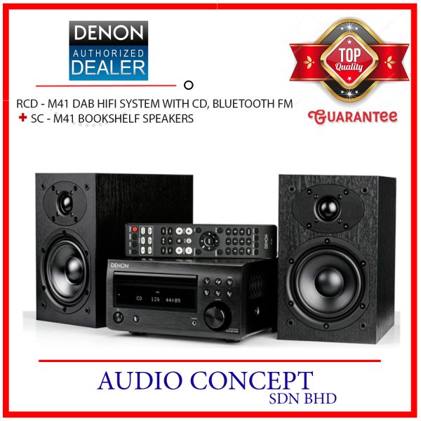 Denon RCD-M41Hifi Mini System With CD / Bluetooth And FM/AM Radio + SC M-41 Bookshelf Speaker