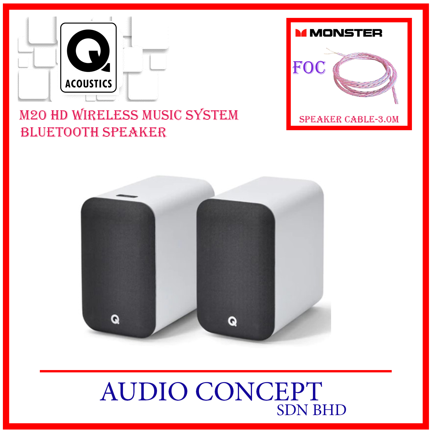 Q Acoustics M20 HD Wireless Music System Bluetooth Speaker+Free Gift - Image 11