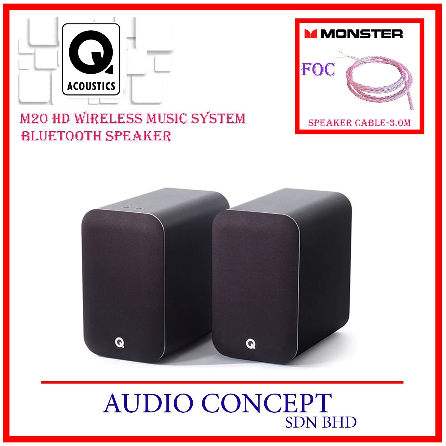 Q Acoustics M20 HD Wireless Music System Bluetooth Speaker+Free Gift - Image 9