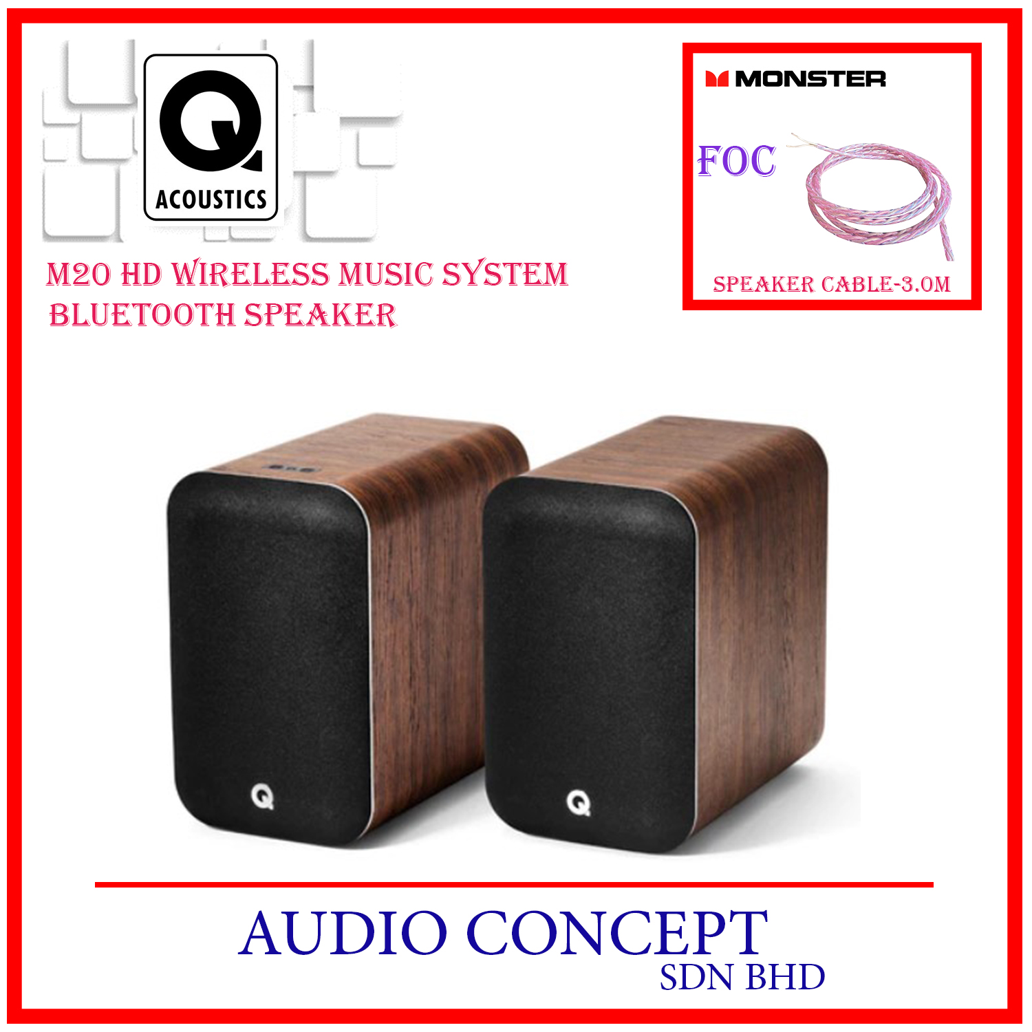 Q Acoustics M20 HD Wireless Music System Bluetooth Speaker+Free Gift - Image 10