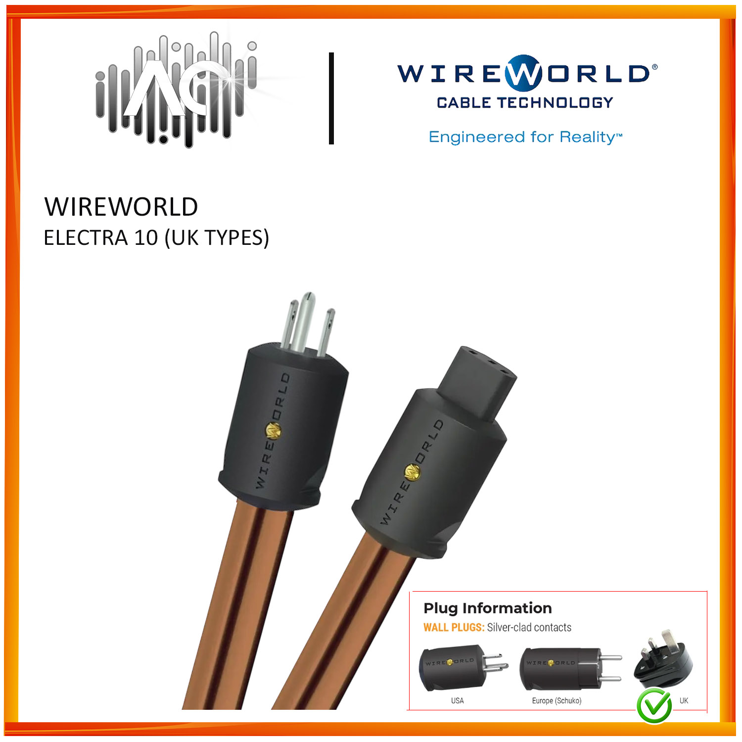 Wireworld Electra 10 Power Conditioning Cord (UK/US-2.0M) - Image 5