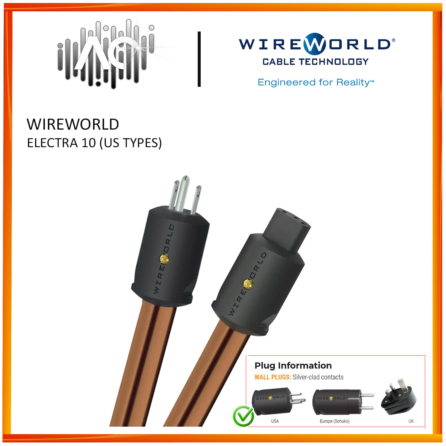 Wireworld Electra 10 Power Conditioning Cord (UK/US-2.0M) - Image 6