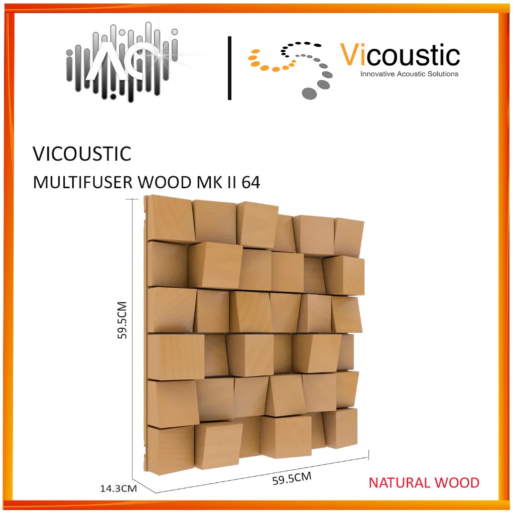 Vicoustic Multifuser Wood MKII 64 Acoustic Panel (1Pcs/Set) - Image 7