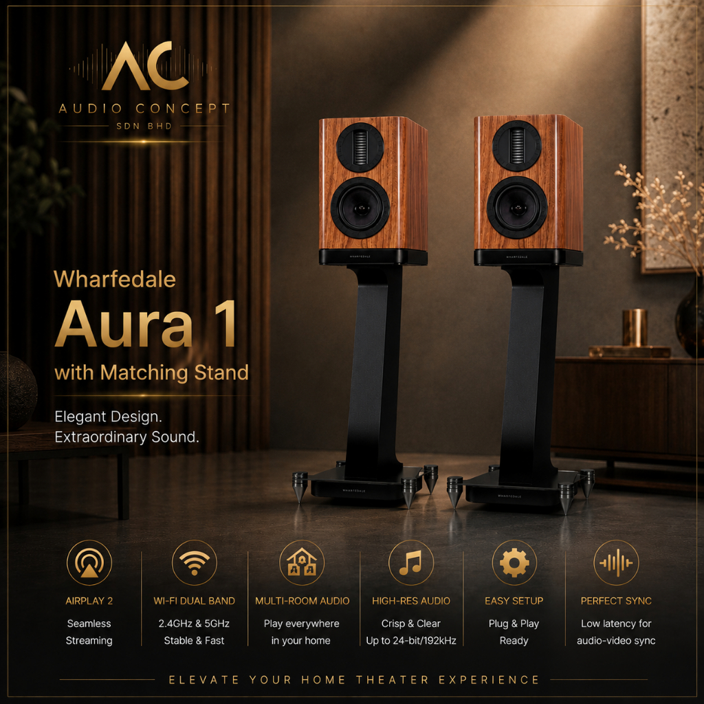 Wharfedale Aura 1 Bookshelf Speaker + Stand (Set Package) - Image 2