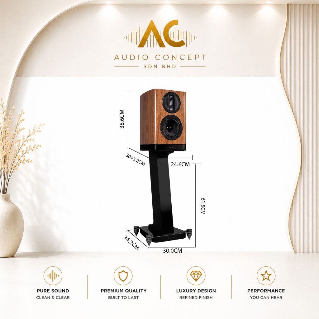 Wharfedale Aura 1 Bookshelf Speaker + Stand (Set Package) - Image 6