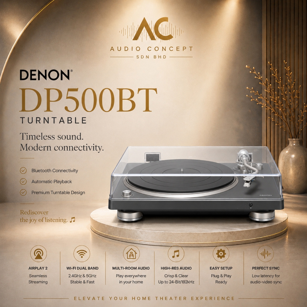Denon DP-500BT Premium Semi-Automatic Hi-Fi Turntable With Bluetooth - Image 2