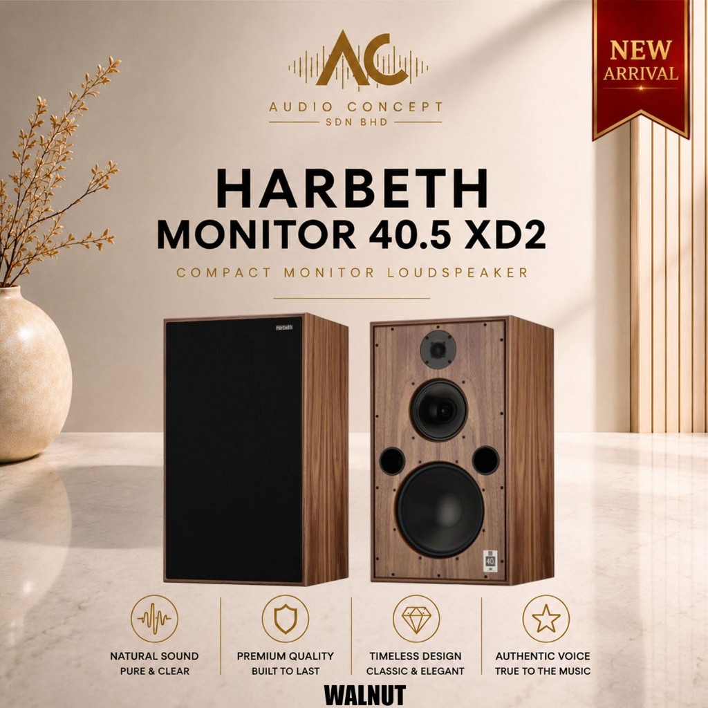 Harbeth M40.5 XD2 / 3-Way Stand-Mount Loudspeaker