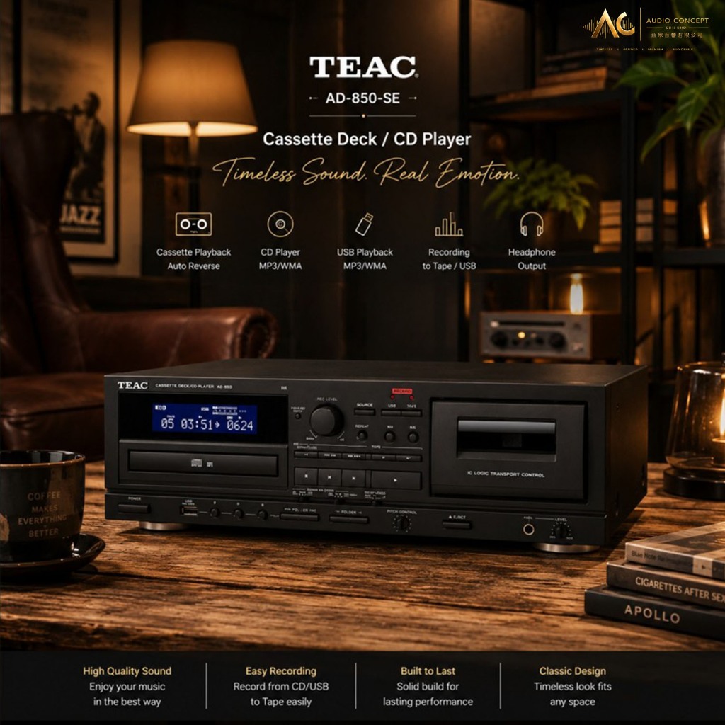 Teac AD-850-SE Cassette Deck / CD Player - Image 4