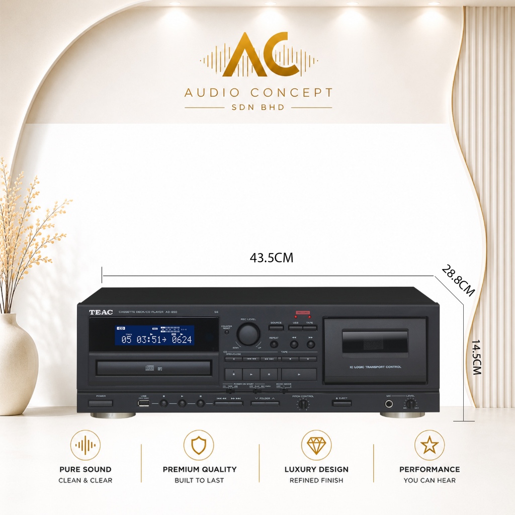 Teac AD-850-SE Cassette Deck / CD Player - Image 5