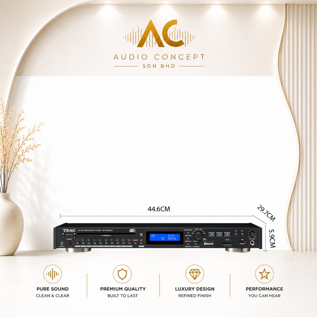 Teac CD-P750DAB CD Player / DAB+ /FM Tuned / Bluetooth - Image 3