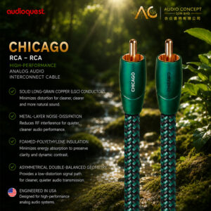 AudioQuest Chicago RCA-RCA Analog Audio Interconnect Cable(1.5M)