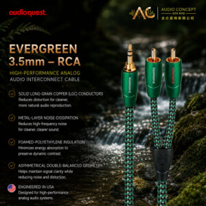 AudioQuest Evergreen 3.5mm To RCA Interconnect Cable -1.5Meter