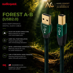 AudioQuest Forest A-B (USB2.0) High-Definition Audio Cable-1.5M