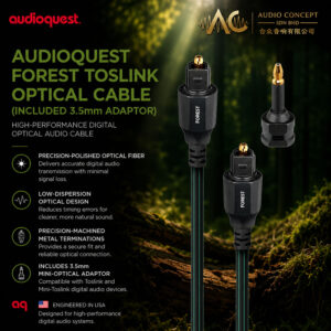 AudioQuest Forest Toslink Optical Cable (Included 3.5MM Adaptor)