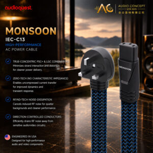 AudioQuest Monsoon (UK / IEC13) AC Power Cable - 3.0Meter