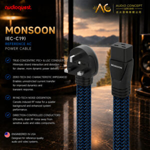AudioQuest Monsoon (UK / IEC19) AC Power Cable-3.0M