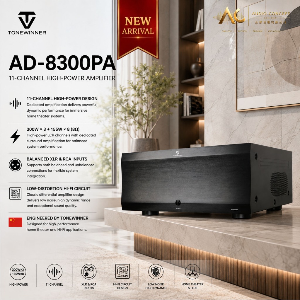 ToneWinner AD-8300PA / 11 Channel High-Power Amplifier