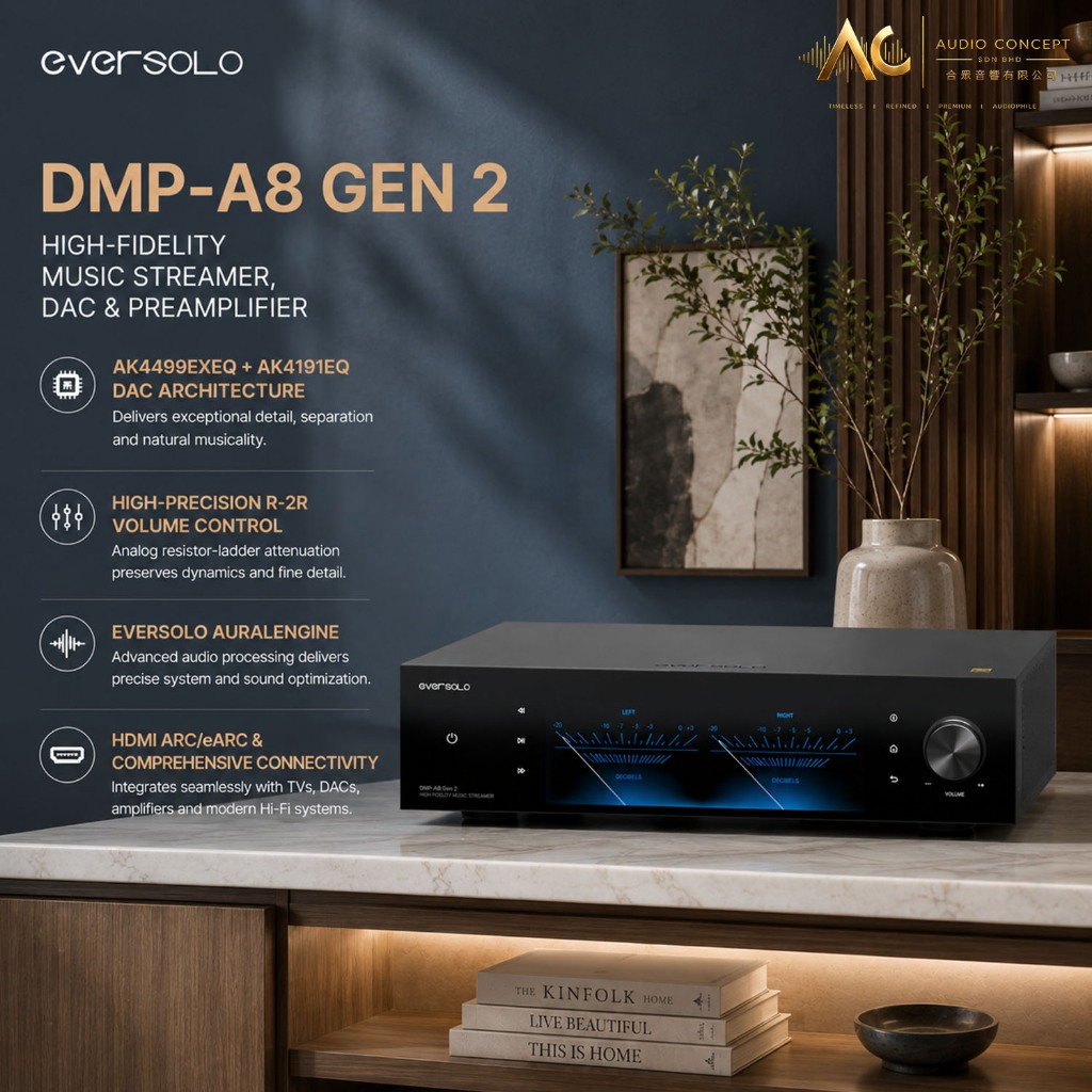 Eversolo DMP-A8 GEN2(Standard)High-Fidelity Music Streamer DAC & Preamplifier - Image 2