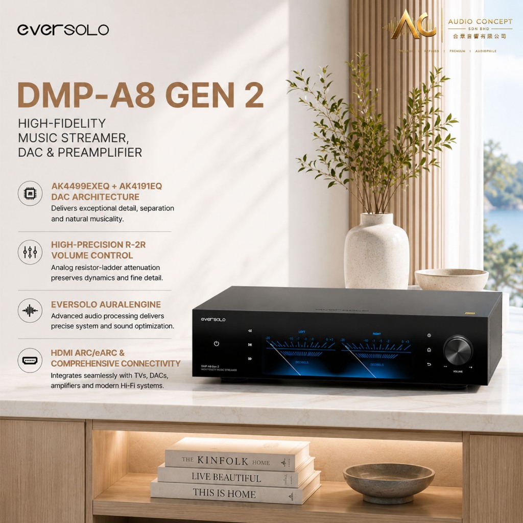 Eversolo DMP-A8 GEN2(Standard)High-Fidelity Music Streamer DAC & Preamplifier - Image 8