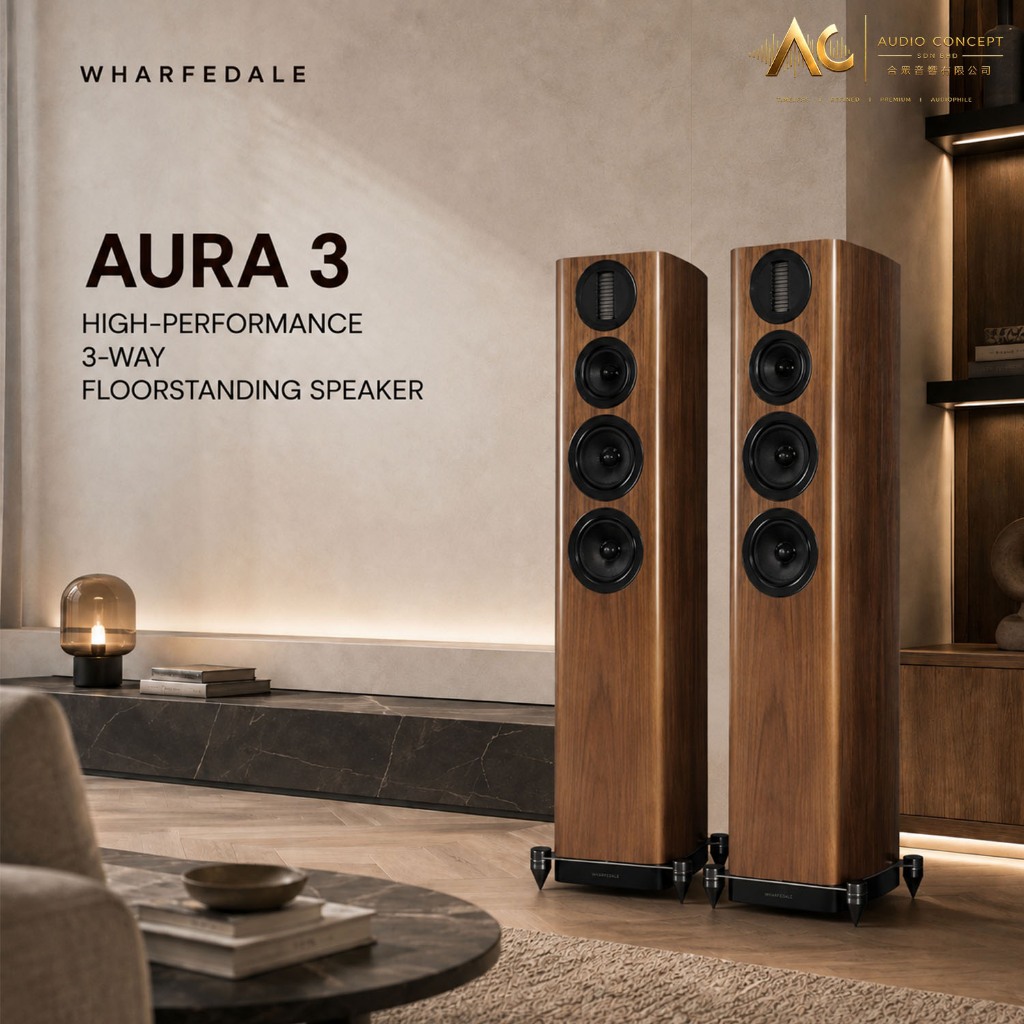 Wharfedale Aura 3 High-Performance 3-Way Floorstanding Speaker