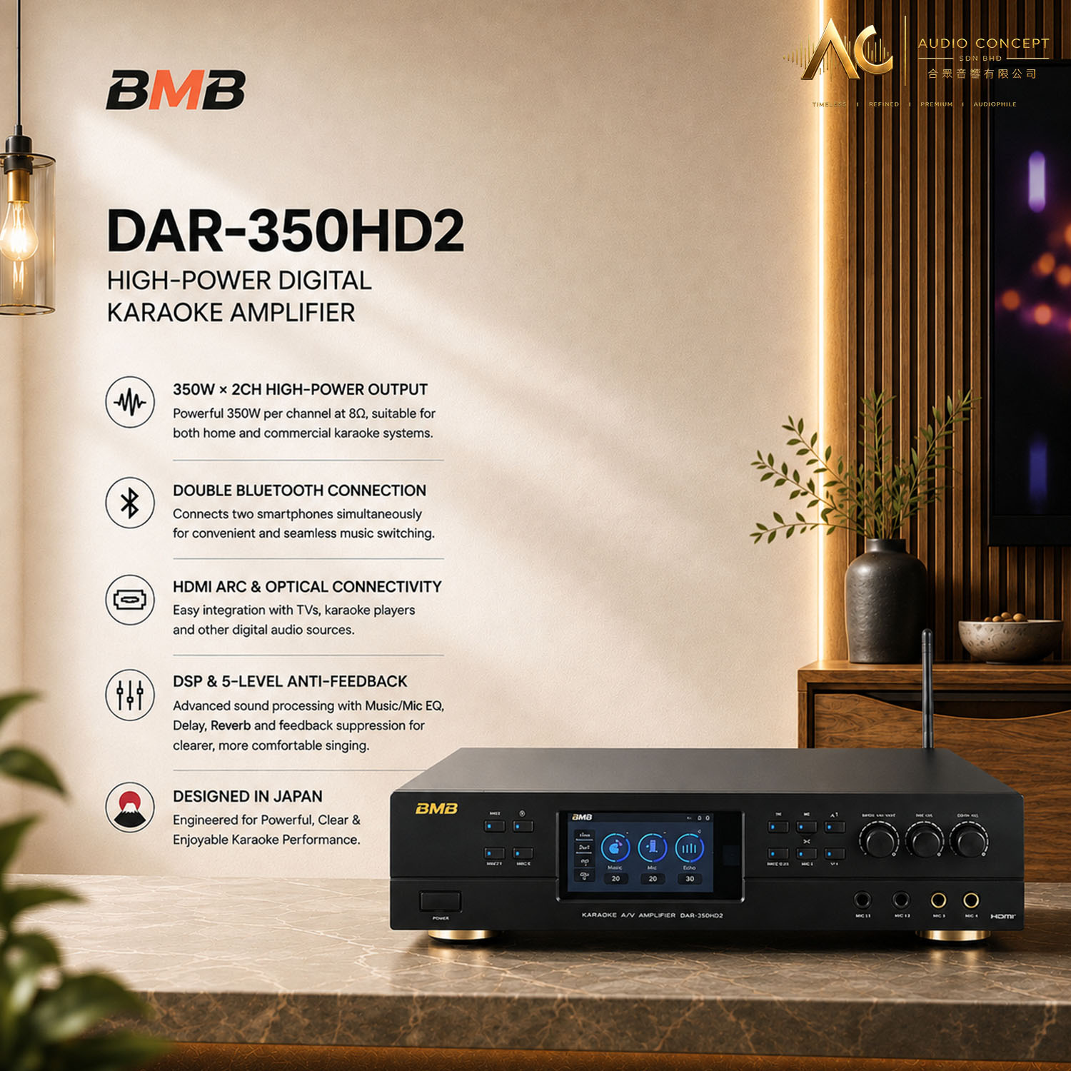 BMB Package-DAR-350HD2 Karaoke Amp + CSJ 10 10'' Karaoke Spk +Free Gift - Image 5